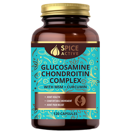 Спайс Актив/Spice Active Глюкозамин Хондроитин Комплекс МСМ и куркумином / Glucosamine Chondroitin complex with MSM + curcumin капсулы по 0,75 г 120 шт