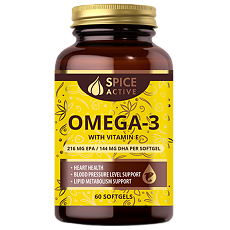 Изображение товара Спайс Актив/Spice Active Омега 3 1200 мг с витамином Е / Omega-3 1200 mg with Vitamin E капсулы массой 1605 мг 60 шт