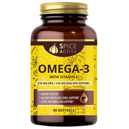 Изображение товара Спайс Актив Омега 3 1200 мг с витамином Е капсулы 60 шт 1605 мг