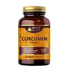 Купить Спайс Актив/Spice Active Куркумин с пиперином / Curcumin with Piperine капсулы массой 530,04 мг 60 шт цена