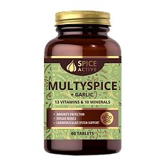 Изображение товара Спайс Актив/Spice Active Комплекс витаминов и минералов с чесноком (MultySpice with Garlic) таблетки покрыт.об. массой 1236 мг 60 шт