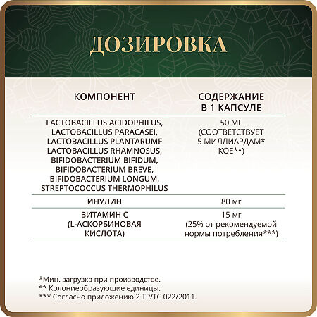 Спайс Актив/Spice Active Симбиотик с инулином / Symbiotic + Inulin 5 млрд КОЕ капсулы массой 526 мг 30 шт