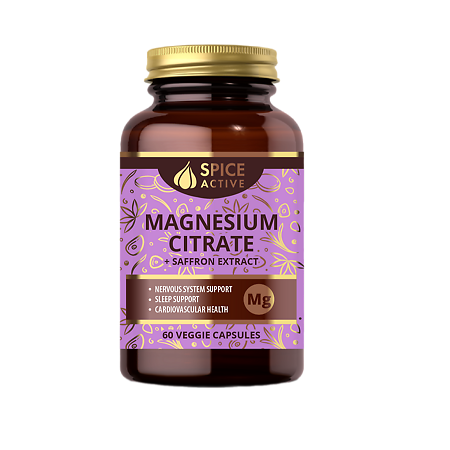 Спайс Актив/Spice Active Магний цитрат с экстрактом шафрана / Magnesium Citrate + Saffron Extract капсулы массой 941 мг 60 шт