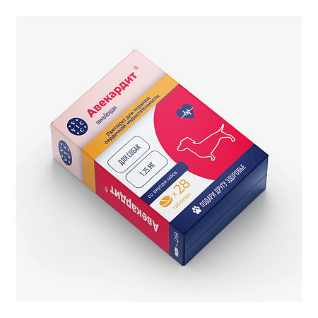 Авекардит таблетки для собак 1,25 мг со вкусом мяса (ВЕТ) 28 шт