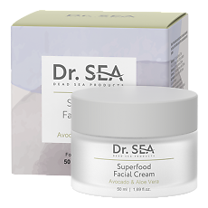 Купить Доктор Си/Dr.Sea Крем для лица Суперфуд с авокадо и алоэ вера 50 мл 1 шт цена