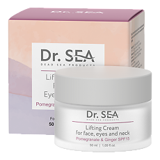 Купить Доктор Си/Dr.Sea Крем для лица, глаз и шеи с экстрактами граната и имбиря SPF15 50 мл 1 шт цена