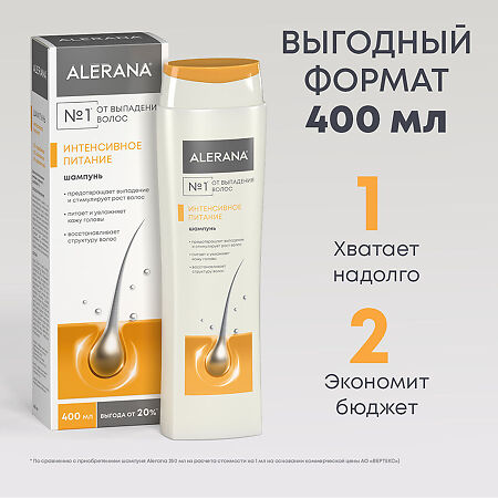 Алерана шампунь Интенсивное питание 400 мл 1 шт