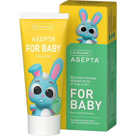 Изображение товара Асепта Baby зубная паста для детей от 0 до 3 лет 50 мл с банановым вкусом