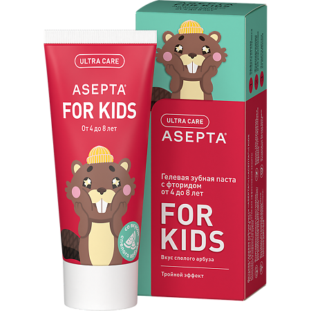 Изображение товара Асепта Kids зубная паста тройной эффект для детей 4-8 лет 50 мл