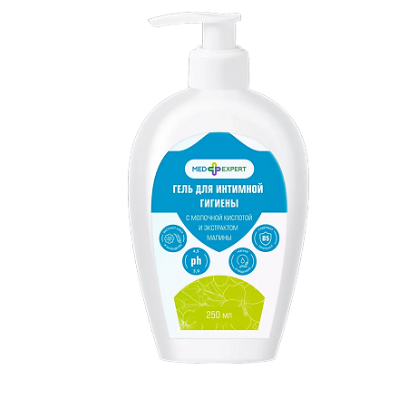 Med Expert Гель для интимной гигиены с молочной кислотой и экстрактом малины 250 мл 1 шт
