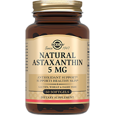 Изображение товара Solgar Натуральный Астаксантин 5 мг из микроводоросли / Natural Astaxanthin 5 mg Softgels капсулы массой 255 мг 60 шт