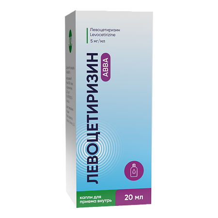 Изображение товара Левоцетиризин АВВА капли для приема внутрь 5 мг/мл 20 мл