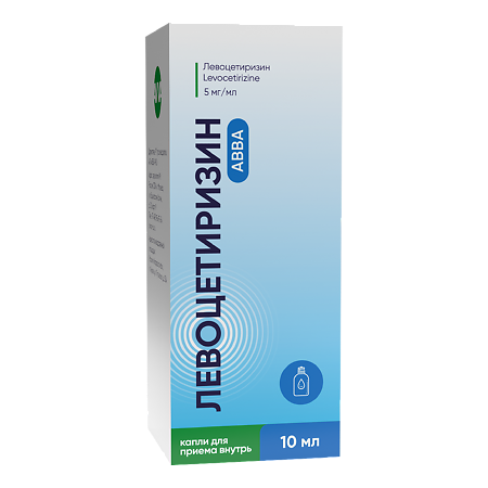 Изображение товара Левоцетиризин АВВА капли для внутреннего применения 5 мг/мл 10 мл