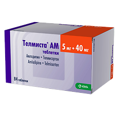 Изображение товара Телмиста АМ таблетки 5 мг+40 мг 84 шт