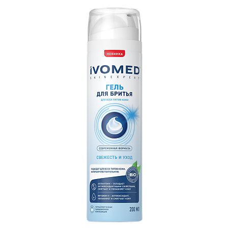 Изображение товара Ivomed Men Гель для бритья Свежесть и Уход для всех типов кожи 200 мл 1 шт