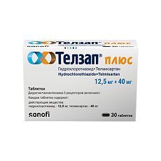 Купить Телзап Плюс таблетки 12,5 мг+40 мг 30 шт цена