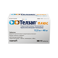 Изображение товара Телзап Плюс таблетки 12,5 мг+40 мг 90 шт