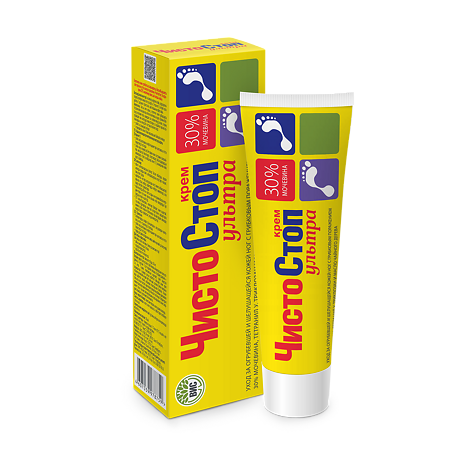 ЧистоСтоп ультра крем уход за огрубевшей и шелушащейся кожей ног с грибковым поражением 30% мочевина и масло чайного дерева 30 мл 1 шт