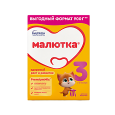 Купить Малютка 3 детское молочко 12 мес 900 г 1 шт цена