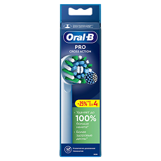 Купить Oral-B Насадка для электрической зубной щетки Oral-B Pro Cross Action 4 шт цена