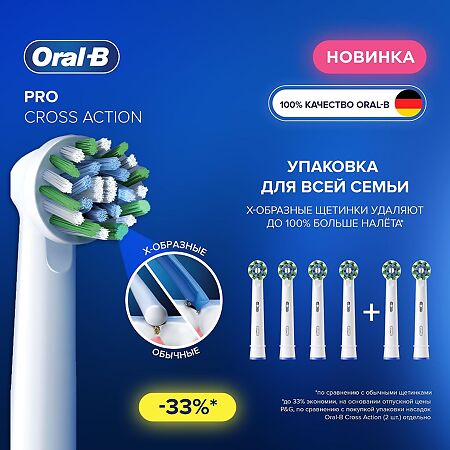 Oral-B Насадка для электрической зубной щетки Oral-B Pro Cross Action 6 шт