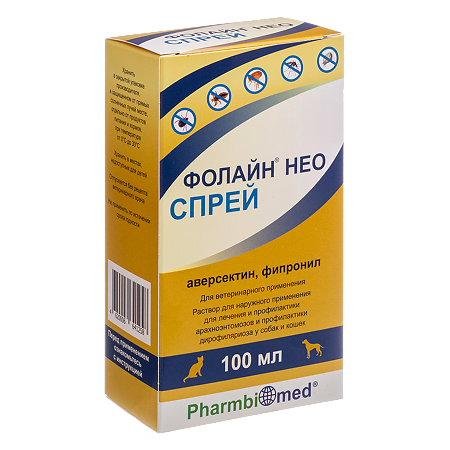 Фолайн НЕО спрей (ВЕТ) раствор для наружного применения 100 мл 1 шт