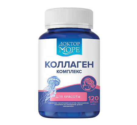 Изображение товара Доктор Море Коллаген комплекс для красоты с биотином и витаминами 120 капсул