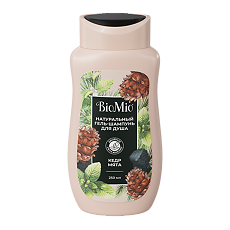 Купить БиоМио (BioMio) Bio Shower Body & Hair Натуральный гель-шампунь для душа мужской с эфирными маслами мяты и кедра 250 мл 1 шт цена