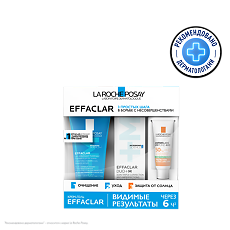 Купить La Roche-Posay Effaclar Набор для проблемной кожи Гель очищающий 50 мл + Крем Duo+M 15 мл+ Anthelios флюид 3 мл 1 уп цена