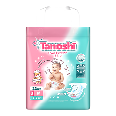 Изображение товара Подгузники Tanoshi для детей размер M (5-9 кг) 22 шт