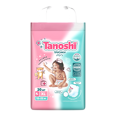 Купить Трусики-подгузники Tanoshi для детей размер XL (12-22 кг) 20 шт цена