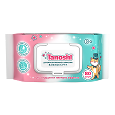 Купить Влажные салфетки Tanoshi детские 80 шт цена