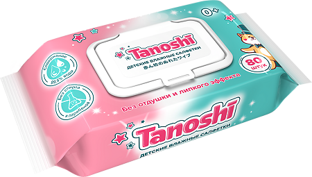 Влажные салфетки Tanoshi детские 80 шт