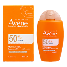 Купить Avene Ultra Fluid Perfector Солнцезащитный SPF50+ ультралегкий флюид-перфектор для лица 50 мл 1 шт цена