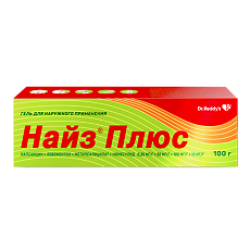 Купить Найз Плюс гель для наружного применения 0,25 мг/г+50 мг/г+100 мг/г+10 мг/г 100 г 1 шт цена