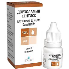 Купить Дорзоламид Сентисс капли глазные 20 мг/мл фл 5 мл 1 шт цена