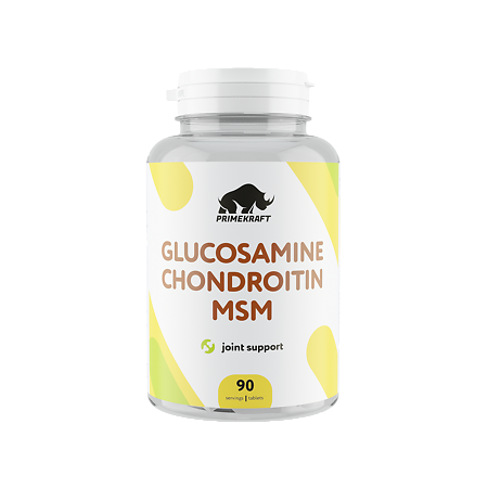 Prime Kraft Глюкозамин хондроитин с МСМ/Glucosamine chondroitin wiht MSM таблетки покрыт. об. массой 1580 мг 90 шт