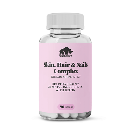 Изображение товара Комплекс для кожи волос и ногтей Prime Kraft 90 капсул 630 мг натуральный состав