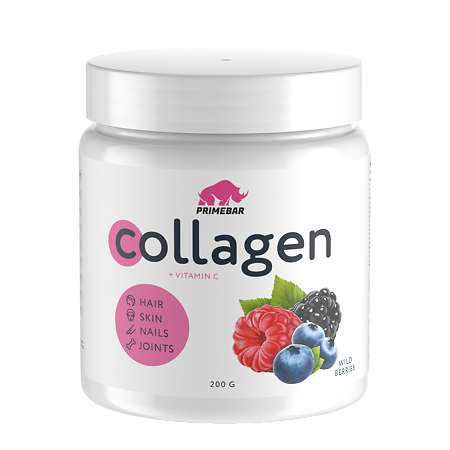 Primebar Коллаген / Collagen со вкусом Лесные ягоды порошок банка 200 г 1 шт