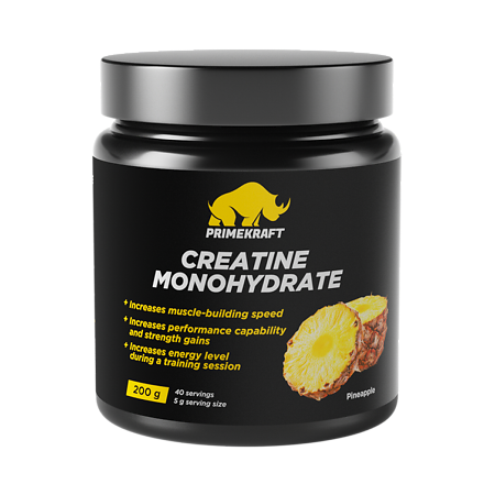 Креатин моногидрат чистый/Creatine Monohydrate Pure Prime Kraft со вкусом Ананаса банка 200 г 1 шт