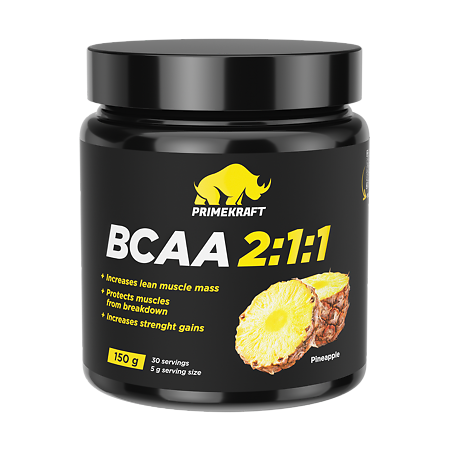 Комплекс аминокислот БЦАА 2:1:1/ВСAА 2:1:1 Prime Kraft со вкусом ананас порошок банка 150 г 1 шт