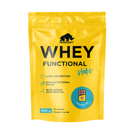 Kоктейль протеиновый Prime Kraft Whey Functional Shake со вкусом Шоколад дой-пак 900 г 1 шт