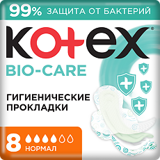 Купить Kotex Прокладки Bio-Care нормал 8 шт цена