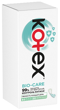 Kotex Прокладки Bio-Care ежедневные экстра тонкие 20 шт