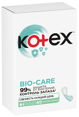 Kotex Прокладки Bio-Care ежедневные экстра тонкие 40 шт