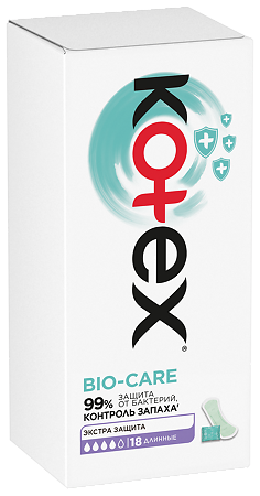 Kotex Прокладки Bio-Care ежедневные длинные 18 шт