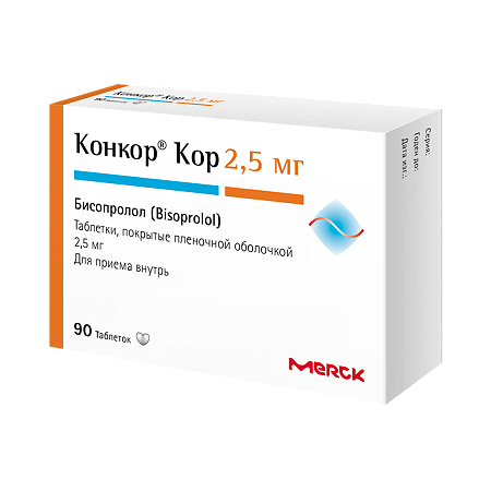 Конкор Кор таблетки покрыт.плен.об. 2,5 мг 90 шт