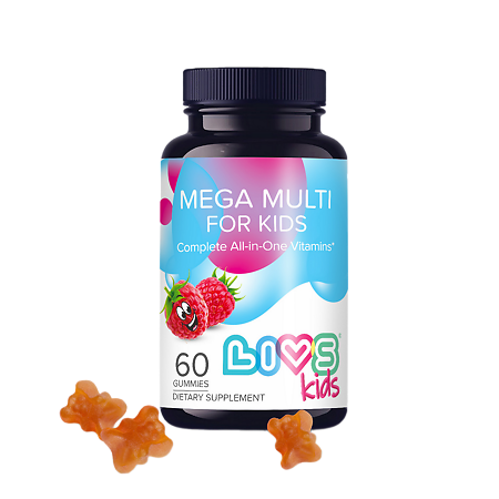 Изображение товара LIVS Комплекс Мега Мультивитамин для детей со вкусом малины жевательные пастилки 60 шт