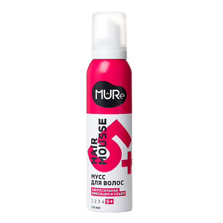 Изображение товара Мусс для волос MURE сверхсильная фиксация 5+ Volume & Max Hold 150 мл 1 шт