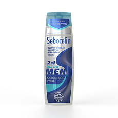Купить Sebocelin Ultra Men Гиалуроновый шампунь и бальзам 2 в 1 против перхоти Основной уход 400 мл 1 шт цена